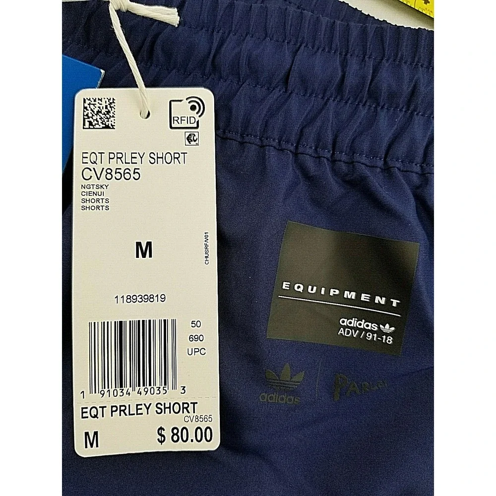 Adidas men shorts sweatshorts equipment adv/91-18 CV8565 blue M MSRP $80